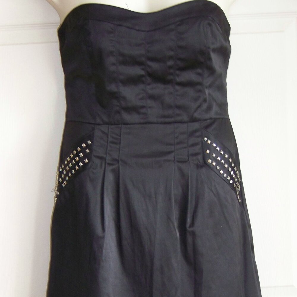 Grass Collection Black Studded Dress with pockets